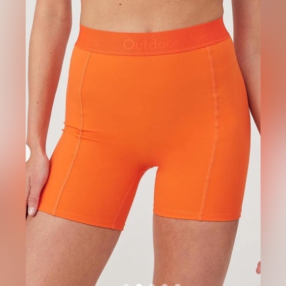 OUTDOOR VOICES  SuperForm 5" Orange Sundance Biker Shorts w/ Back Zipper Sz S - Picture 3 of 11